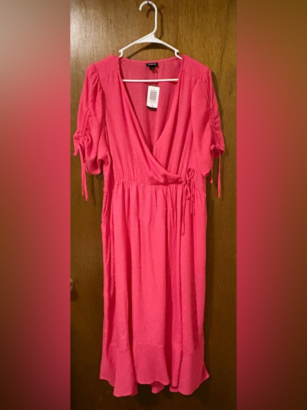 NWT - Torrid  Midi Swiss Linen Surplice Dress
